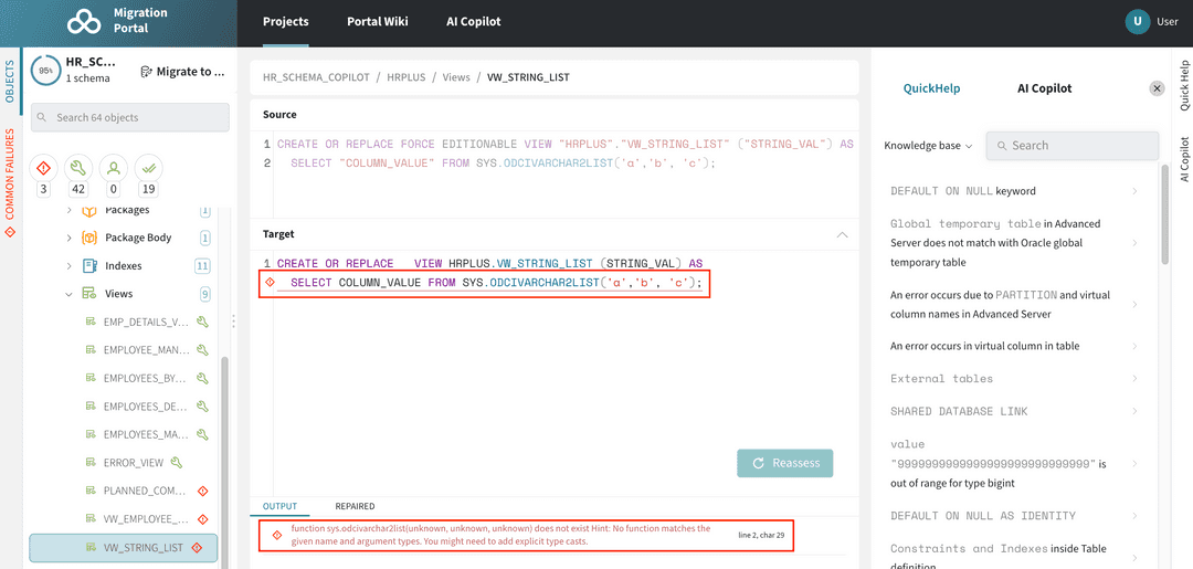 Incompatible object and hint